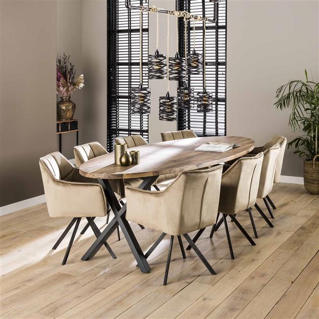 Fauteuil Rasto velours - champagne - Image 4