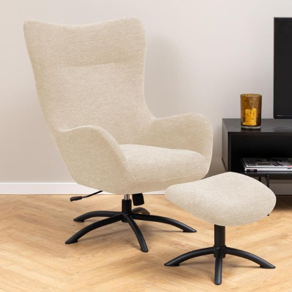 Fauteuil relax Talgar - dossier réglable - tissu beige