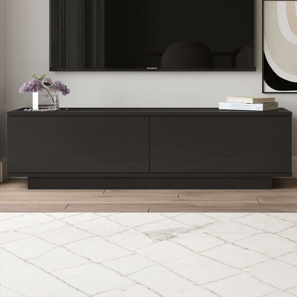 FN1 Meuble TV | 100 % MÉLAMINE | Noir