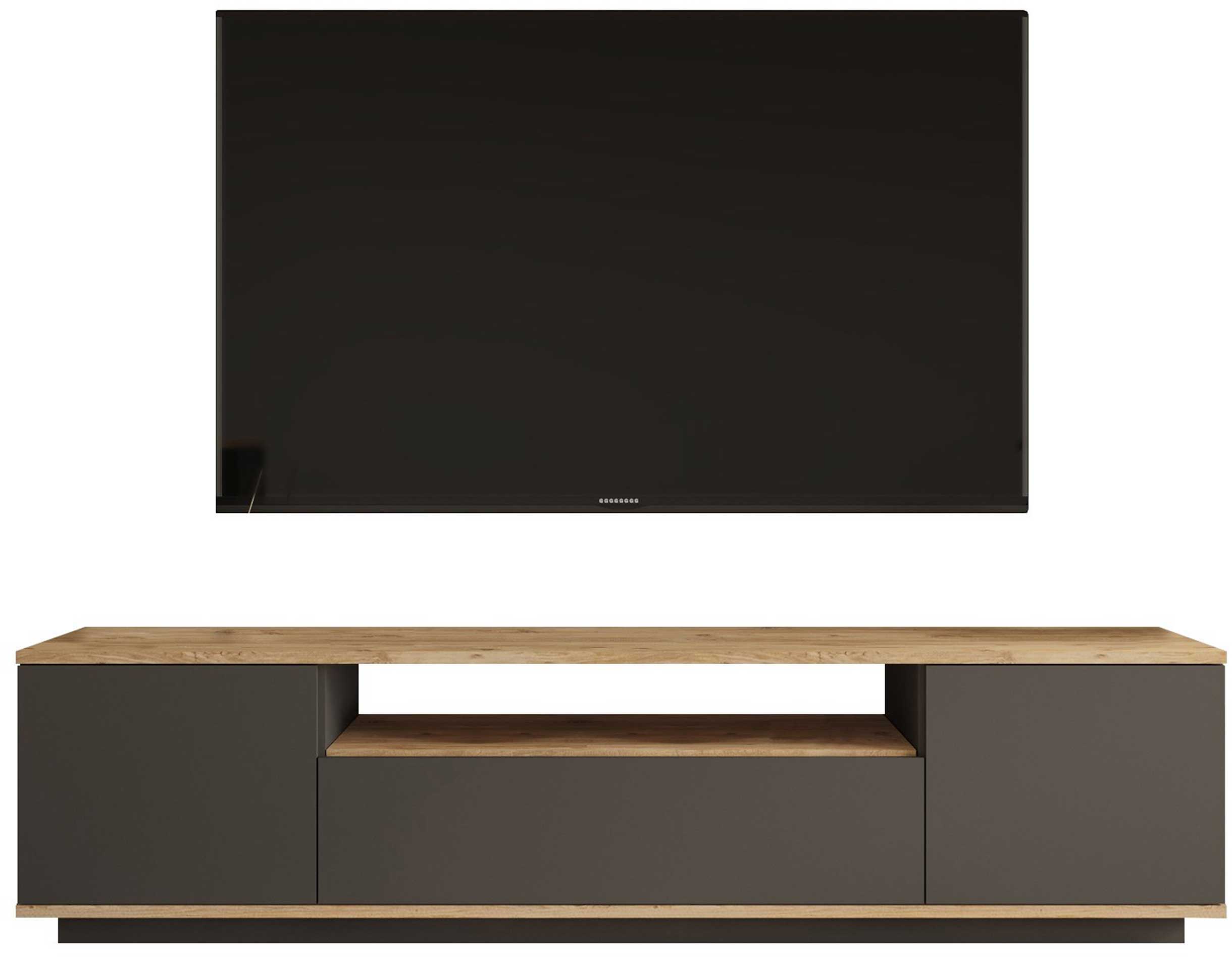 FR7 Meuble TV | 100 % MÉLAMINE | Pin Atlantique, Anthracite - Image 2