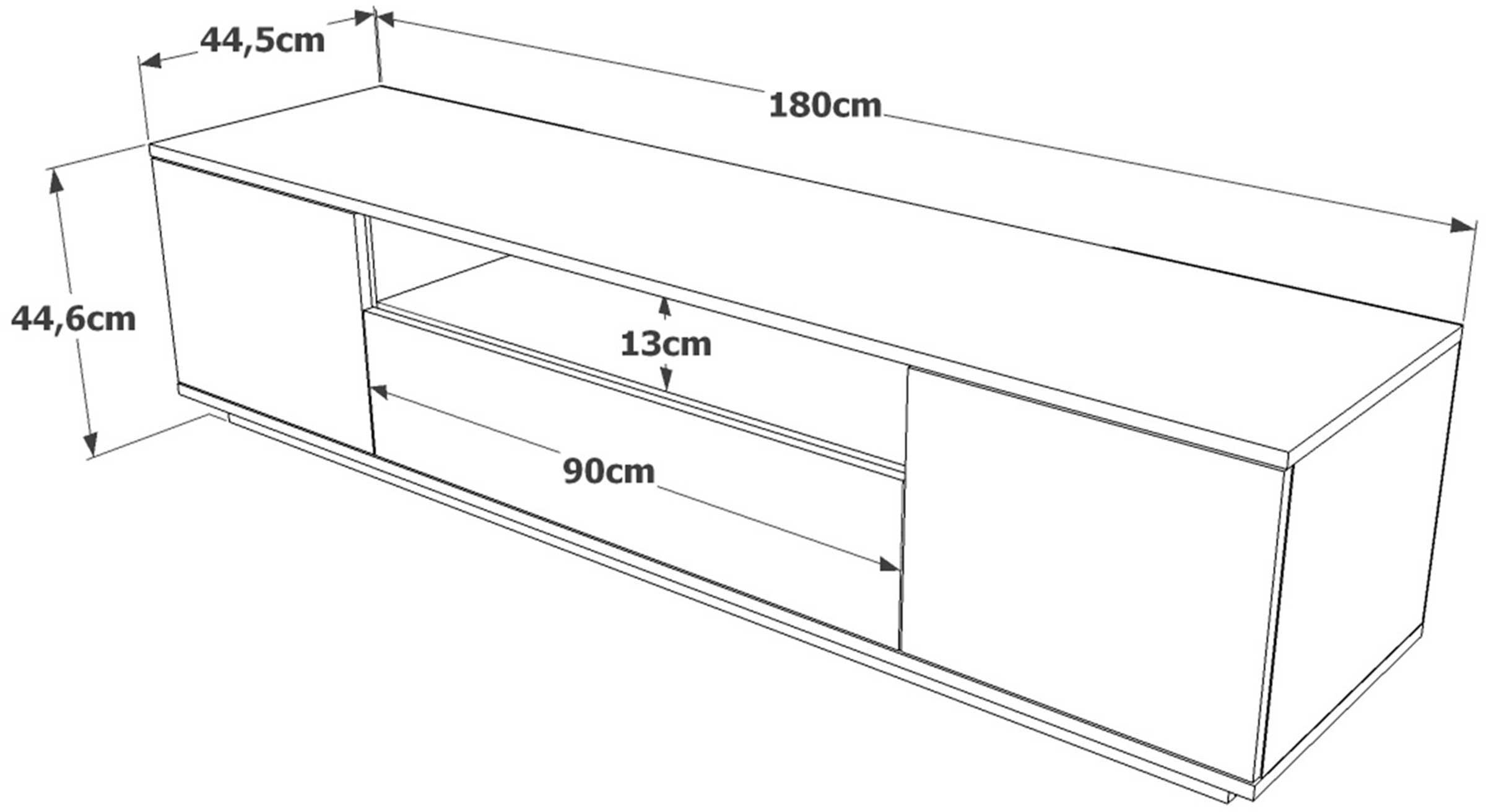 FR7 Meuble TV | 100 % MÉLAMINE | Pin Atlantique, Anthracite - Image 3