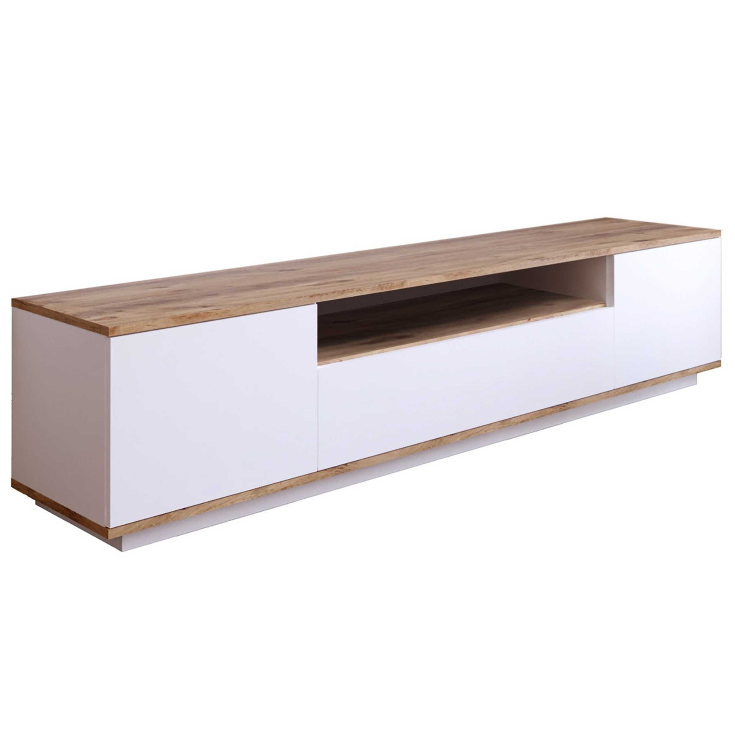 FR7 Meuble TV | 100 % MÉLAMINE | Pin Atlantique, blanc - Image 12