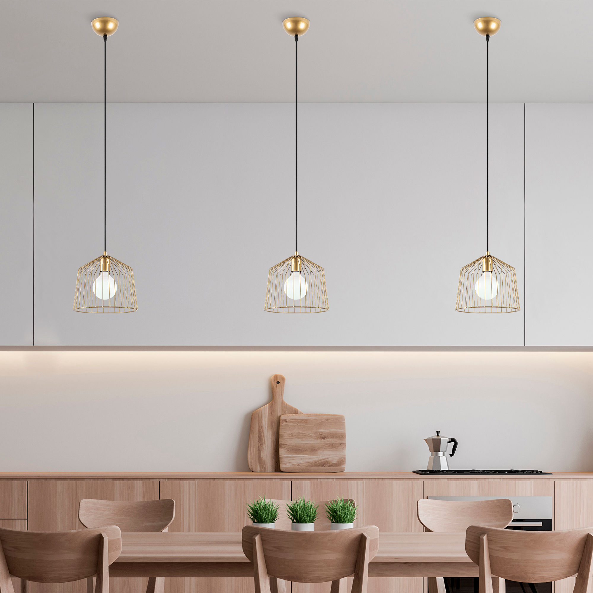 Fulgor Chandelier | Corps en métal| Or brillant | Hauteur réglable - Image 6