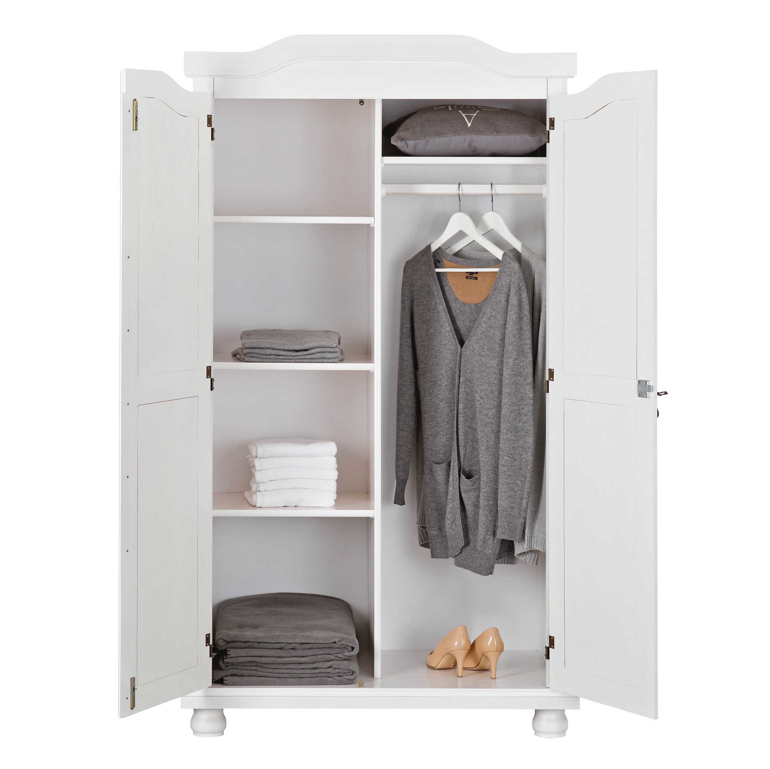 Garde-robe Bastian 104cm avec 2 portes - blanc - Image 4