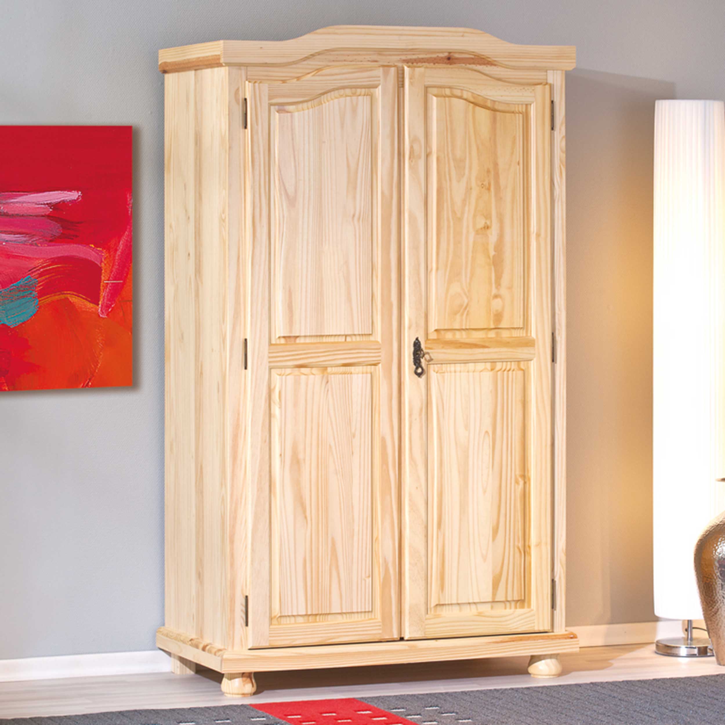Garde-robe Bastian 104cm avec 2 portes - bois de pin - Image 9