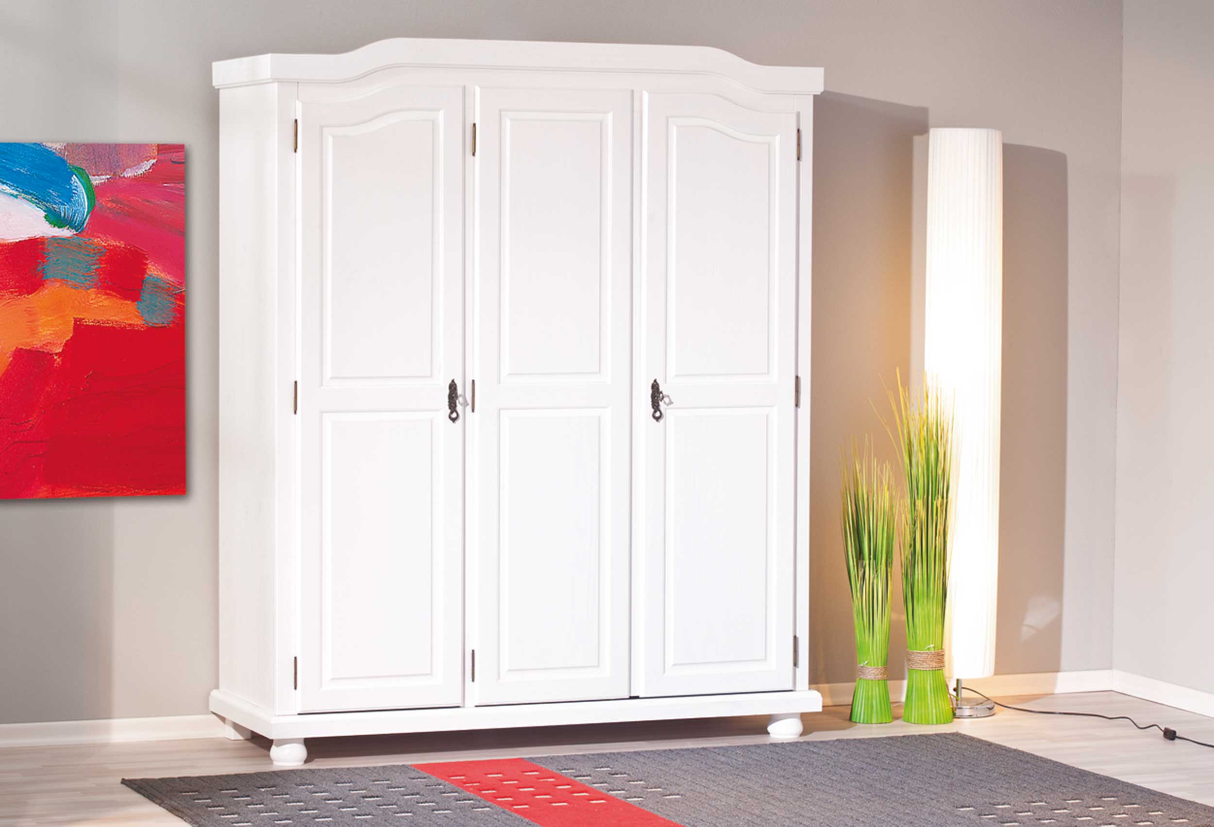 Garde-robe Bastian 150cm avec 3 portes - blanc - Image 2