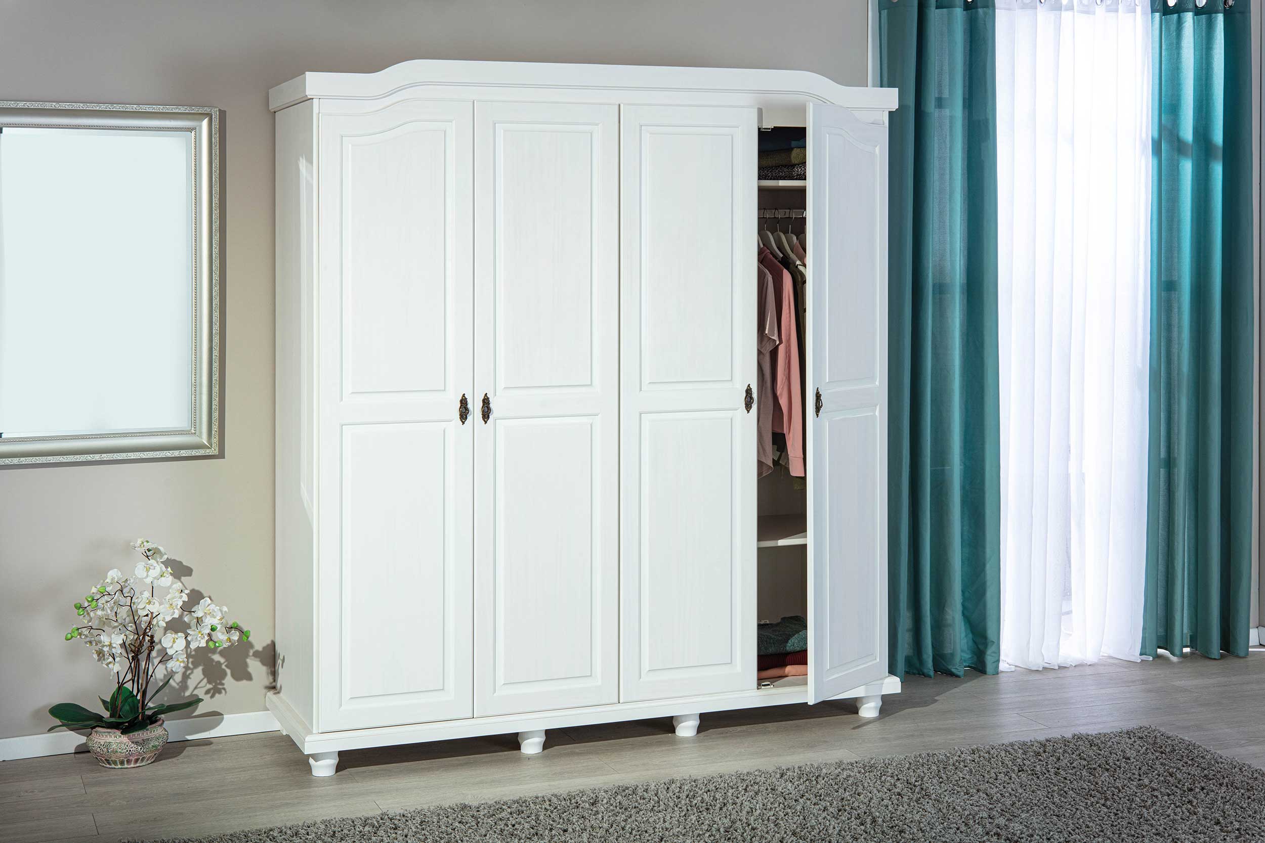 Garde-robe Ivy 197cm 4 portes - blanc - Image 2