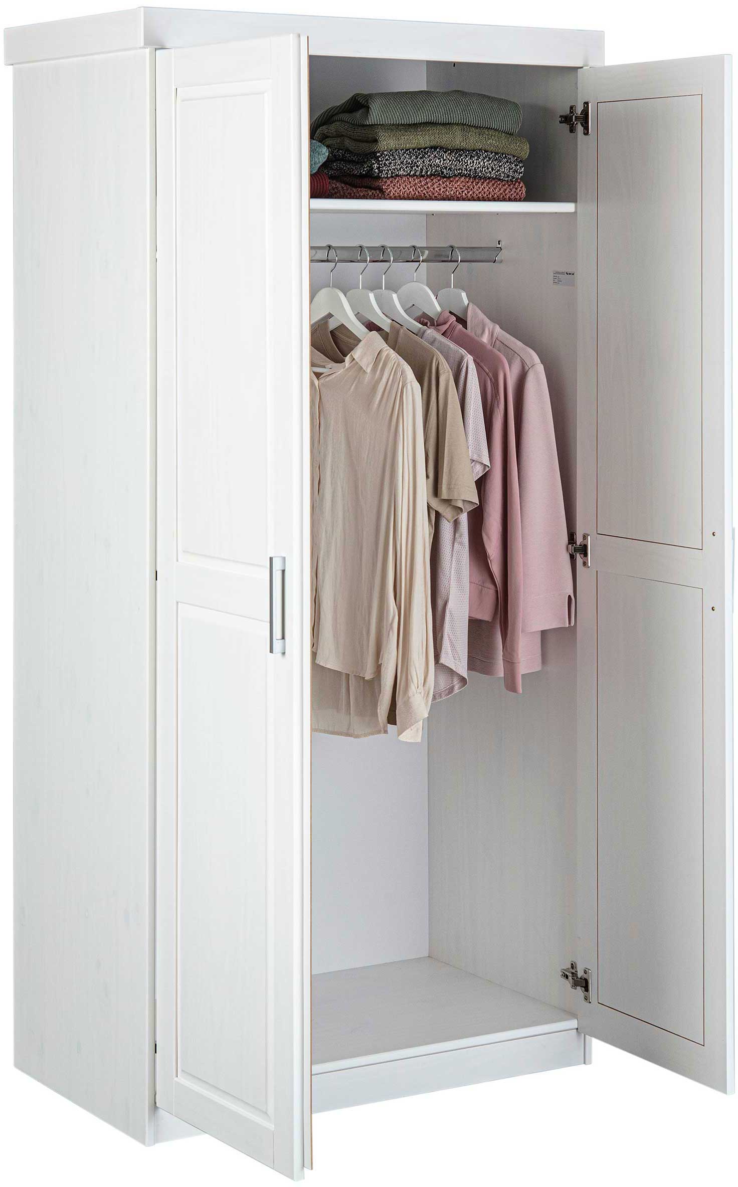 Garde-robe Léon 95cm avec 2 portes - blanc - Image 2