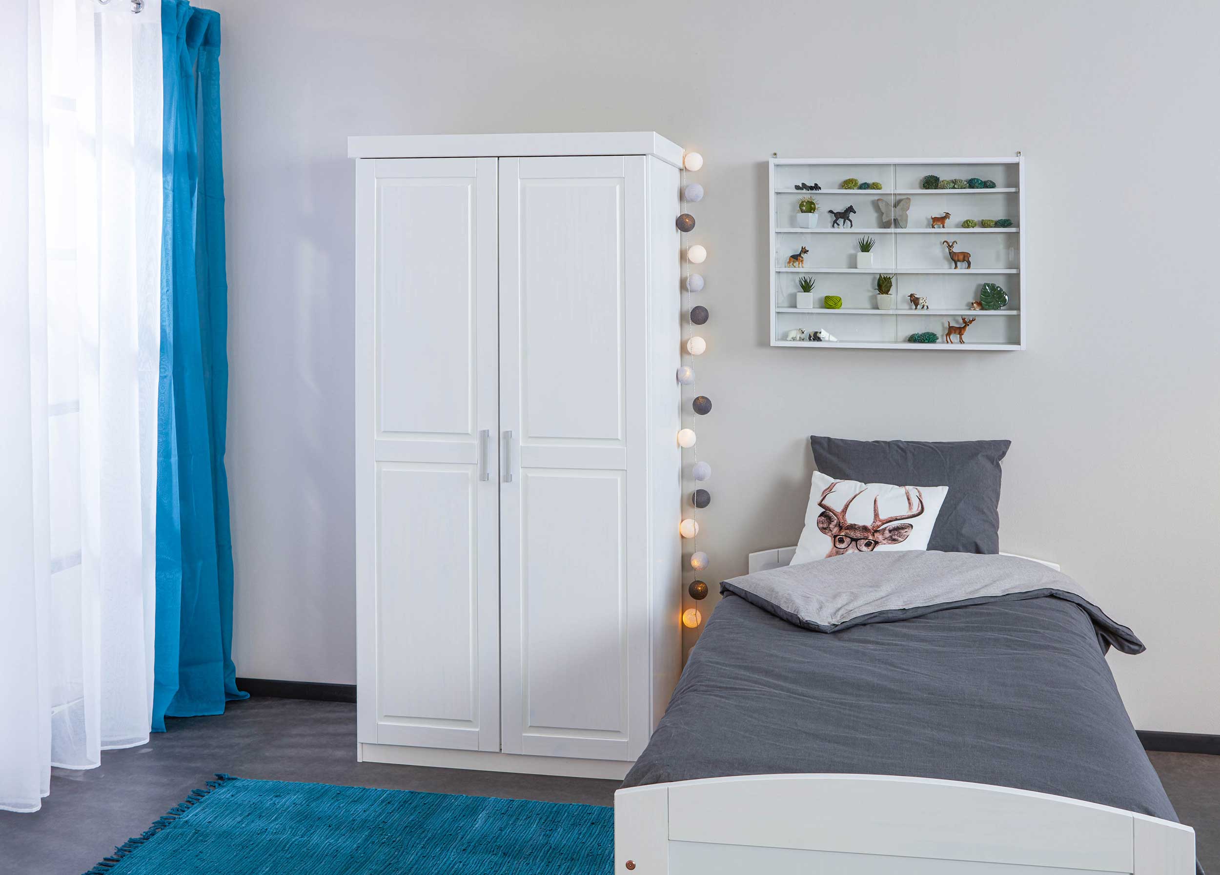 Garde-robe Léon 95cm avec 2 portes - blanc - Image 11