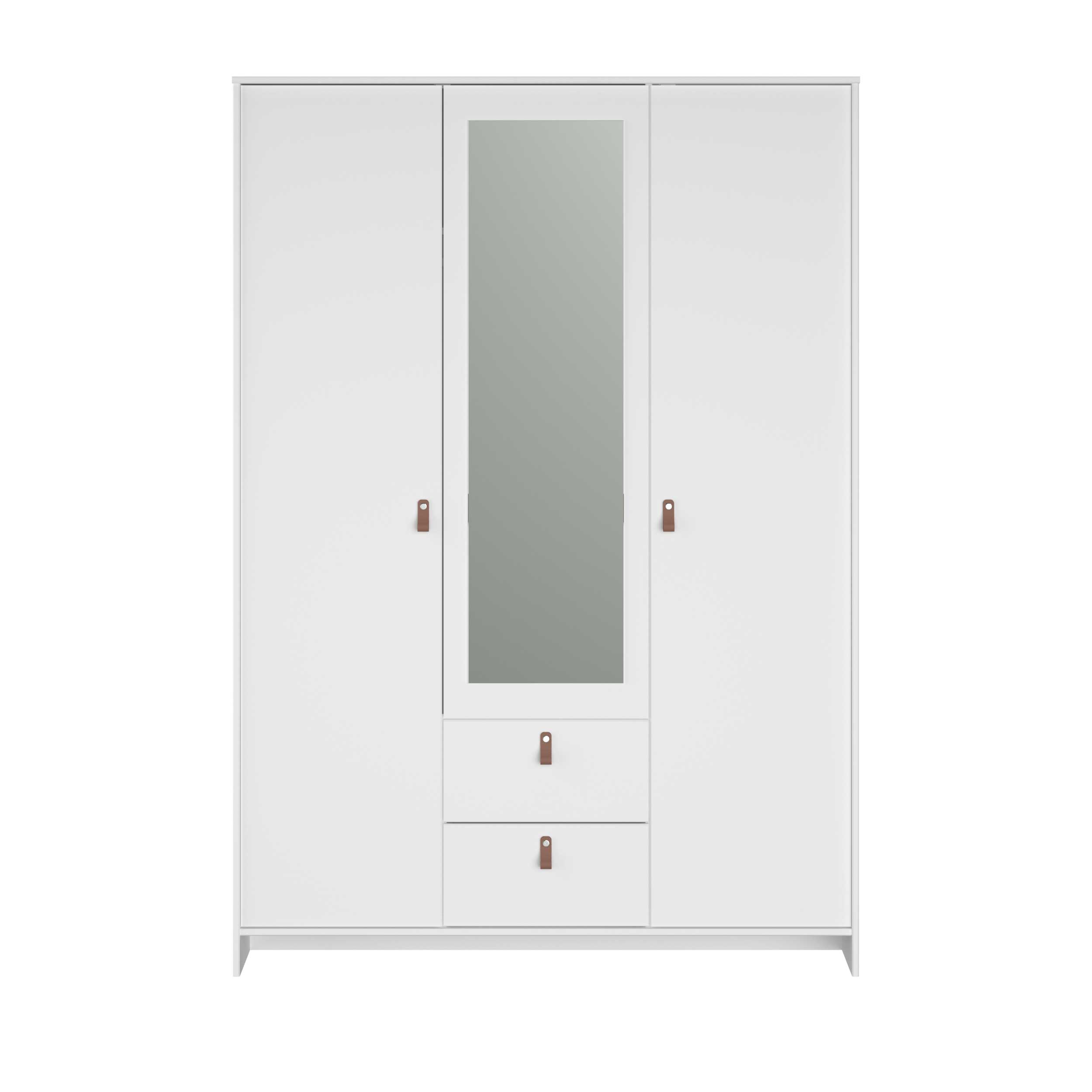 Garde-robe Minty 137cm, 3 portes & 2 tiroirs - blanc - Image 9