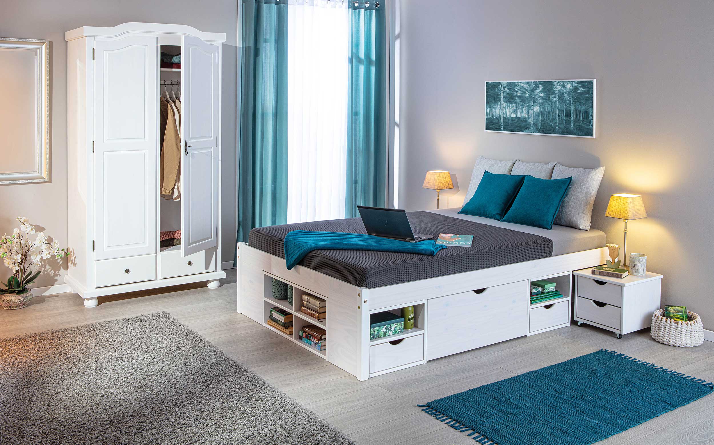 Garde-robe Ruth 104cm avec 2 portes - blanc - Image 4