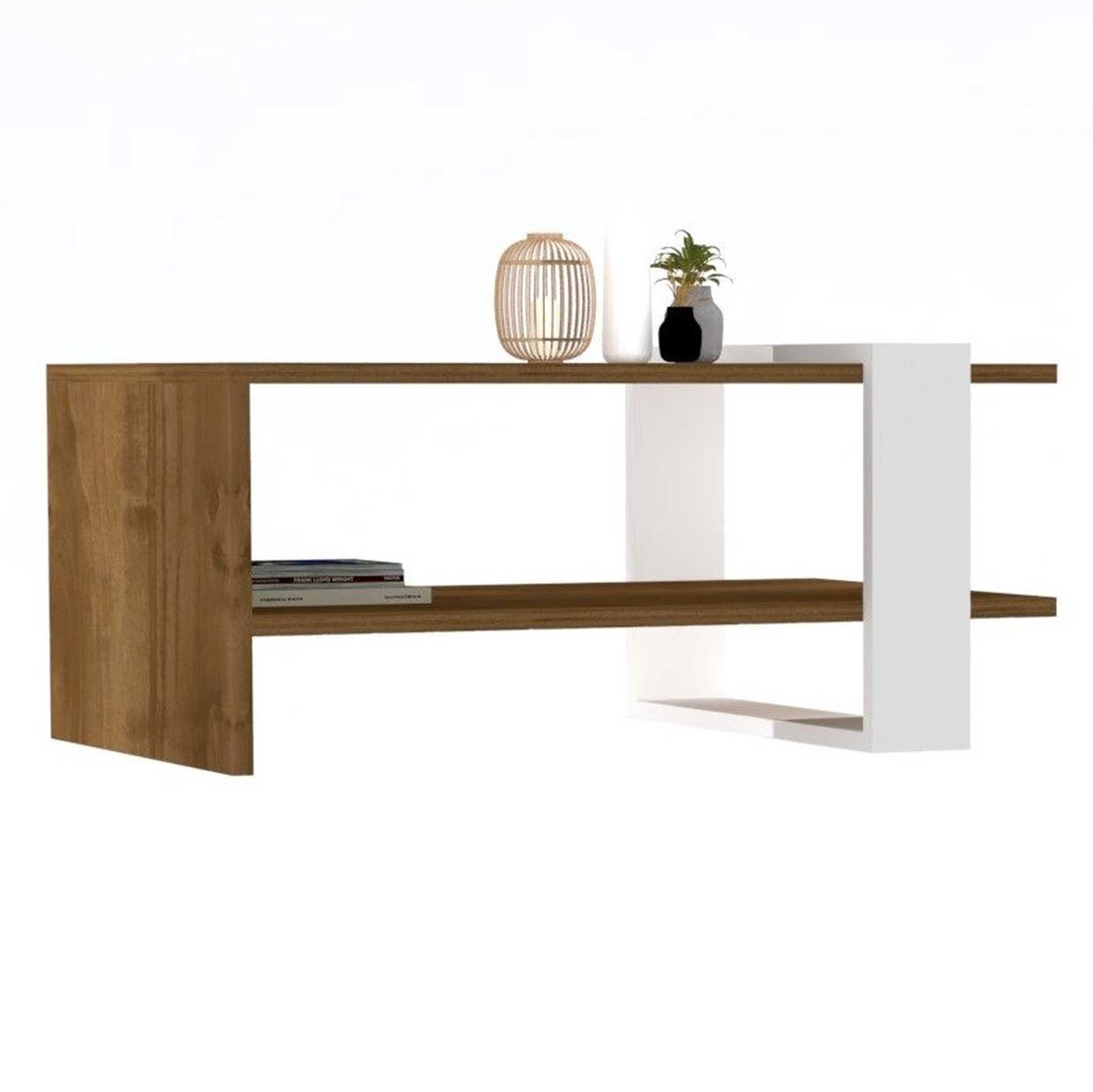 Gaye Table basse | 100 % MÉLAMINÉ | Noyer, Blanc - Image 4