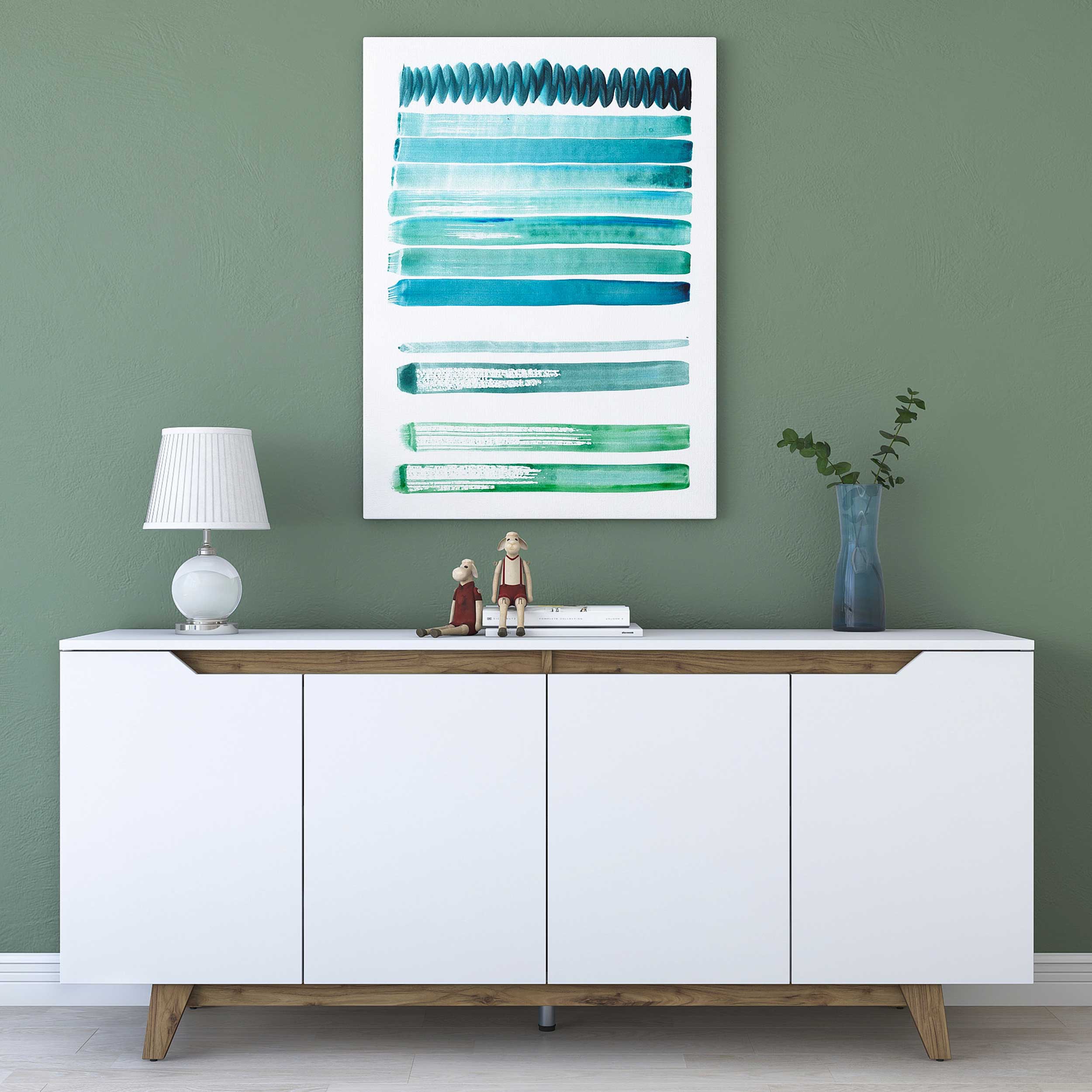 GD102 Console | 100 % MÉLAMINE | Blanc, Noyer - Image 8