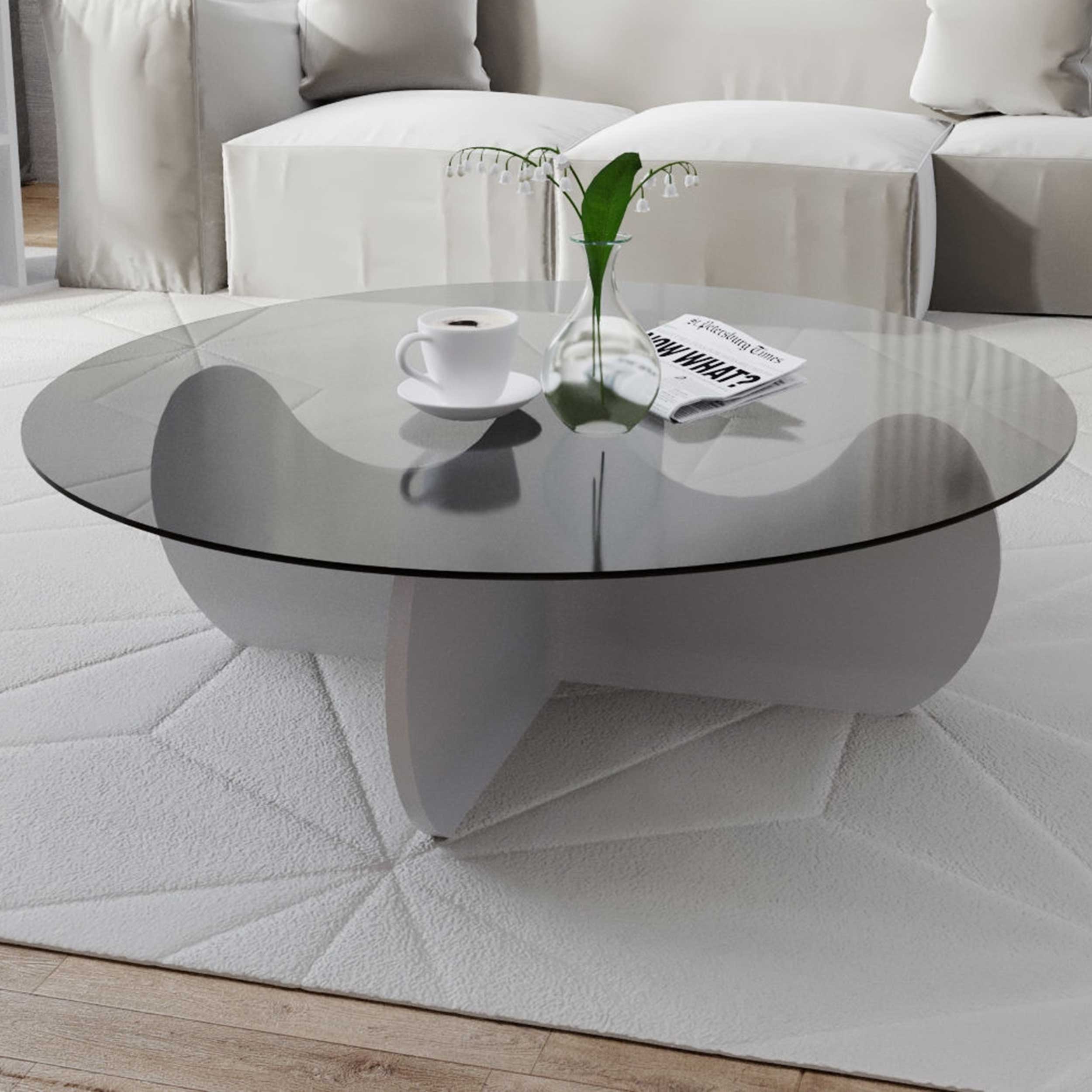 Himalayas Table basse | VERRE TREMPÉ | Blanc