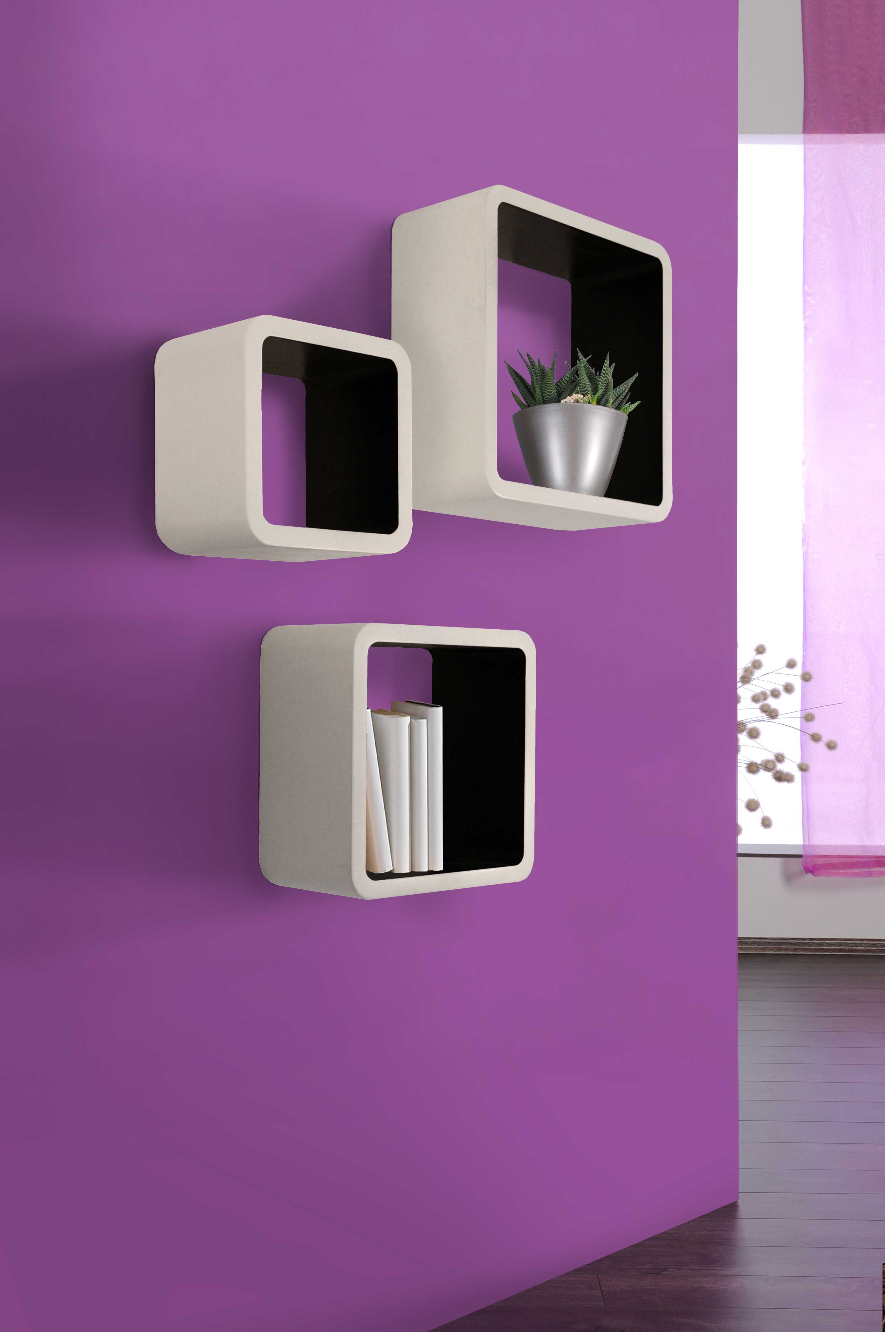 Jeu de 3 étagères murales Cubo - Image 4