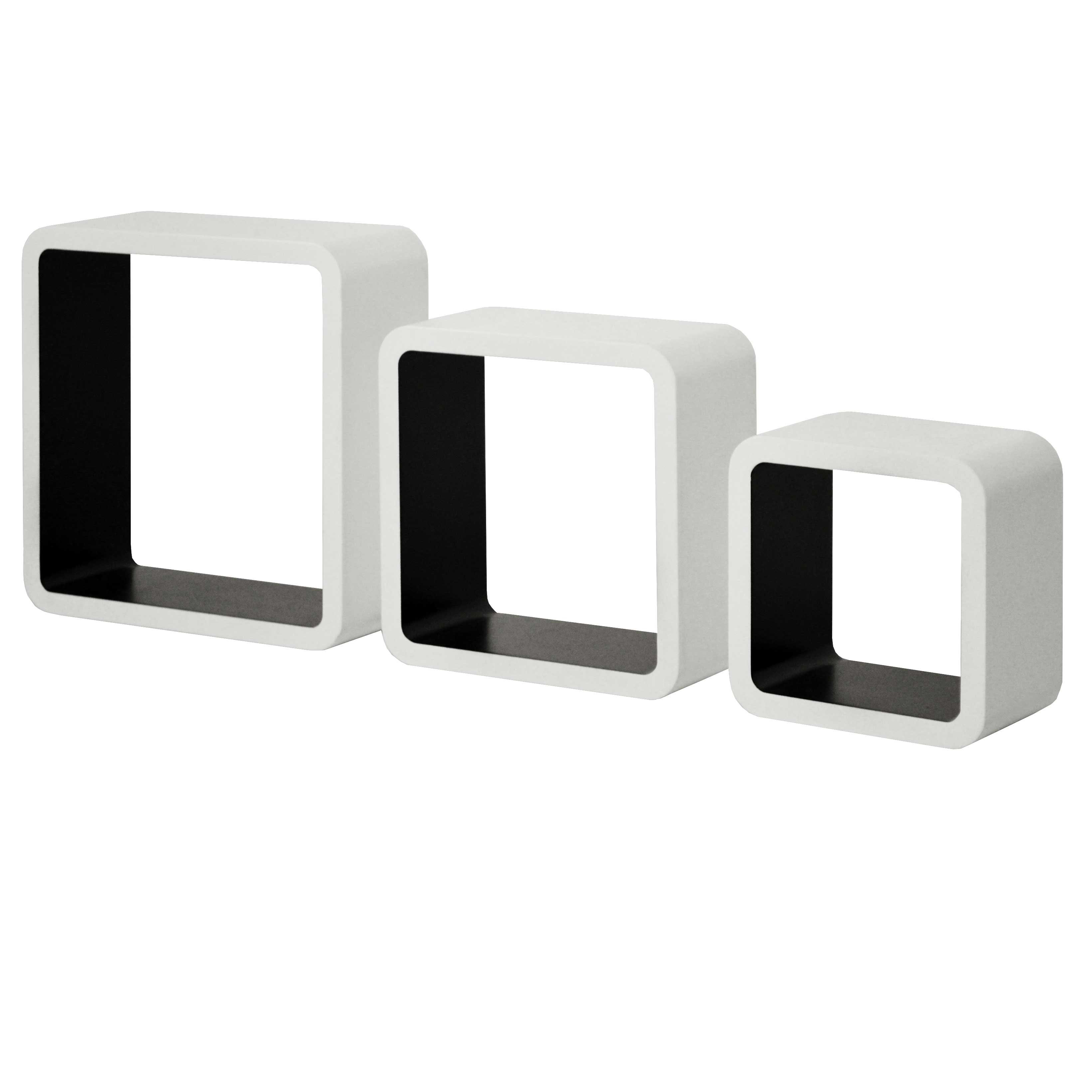 Jeu de 3 étagères murales Cubo