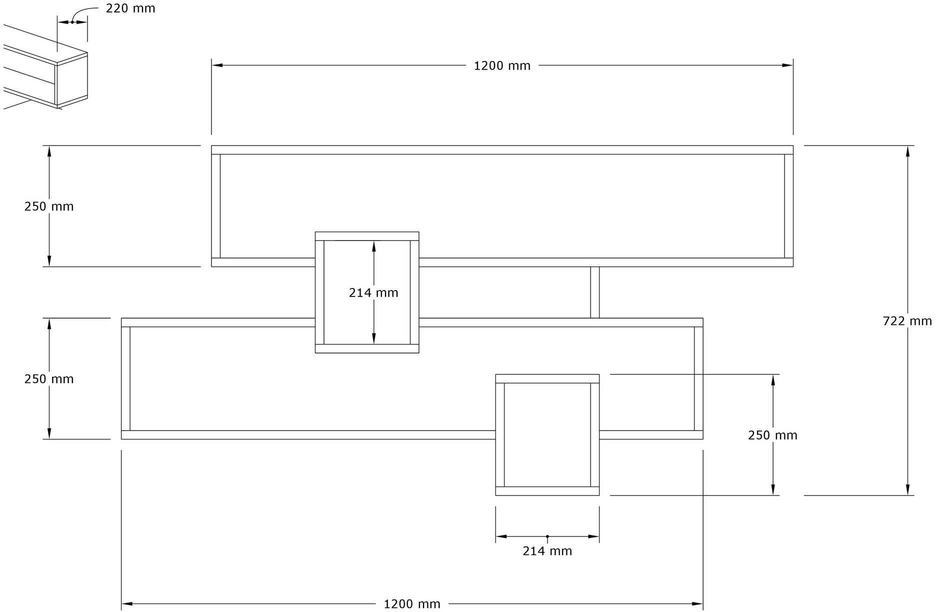 Karen Étagère murale | 100 % MÉLAMINE | Noyer, Anthracite - Image 2