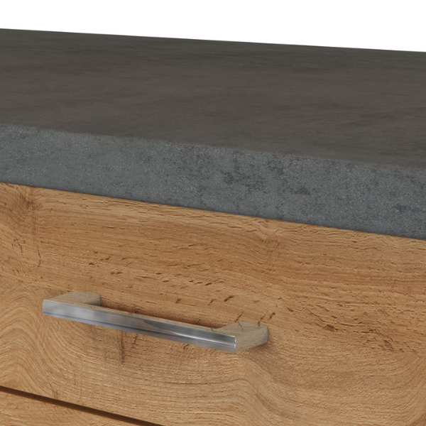 Kitchenette forme L Sorrella 210cm avec espace pour four et lave-vaisselle - chêne - Image 6