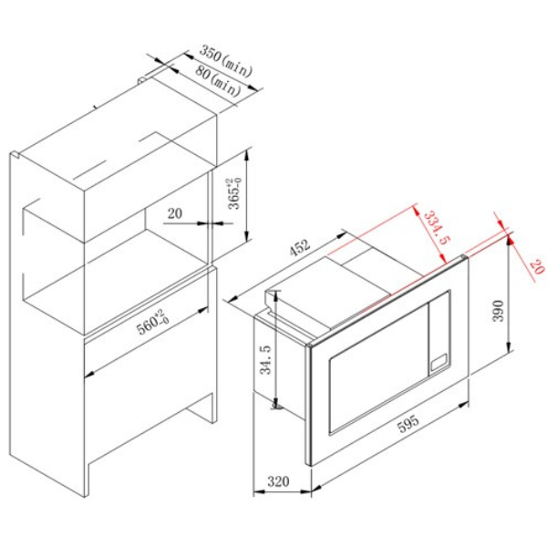 Kitchenette Ragnar 270cm avec espace pour micro-ondes, réfrigérateur et four - anthracite brillant - Image 3