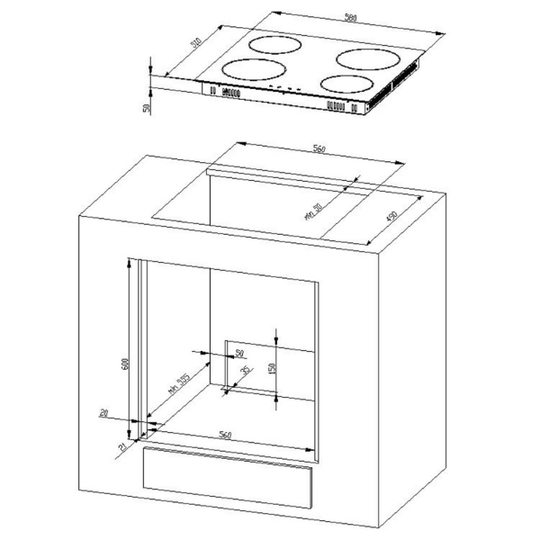 Kitchenette Ragnar 280cm avec micro-ondes, réfrigérateur, four et lave-vaisselle - anthracite brillant - Image 7