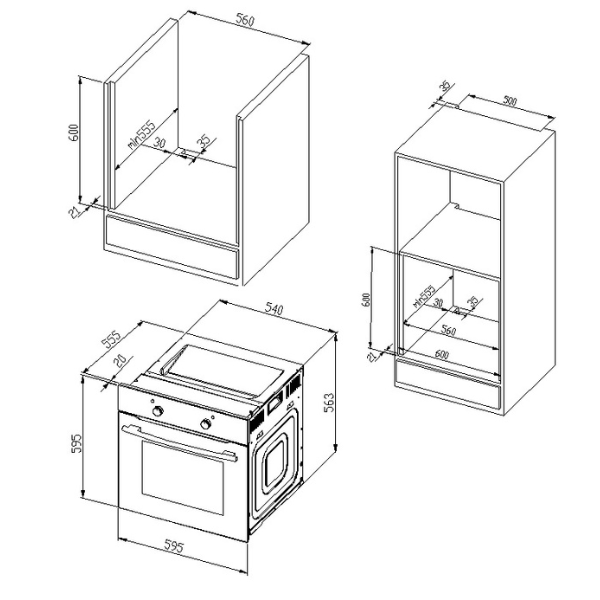Kitchenette Ragnar 300cm avec espace pour réfrigérateur, four et lave-vaisselle - anthracite blanc - Image 8