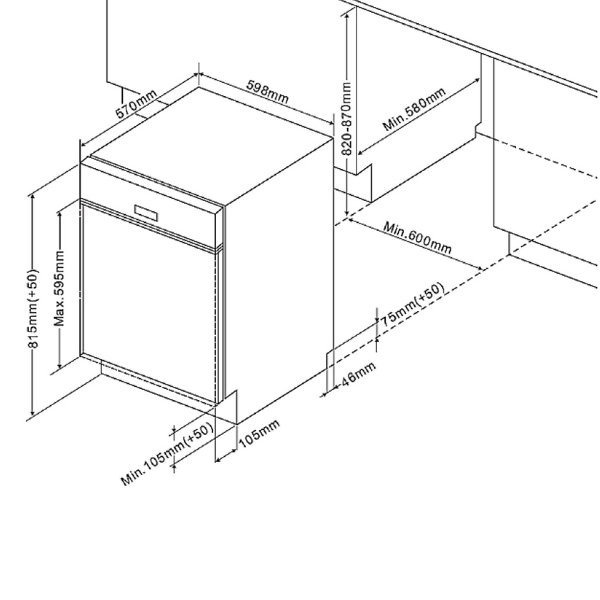 Kitchenette Ragnar 300cm avec lave-vaisselle, four et réfrigérateur - anthracite brillant - Image 7