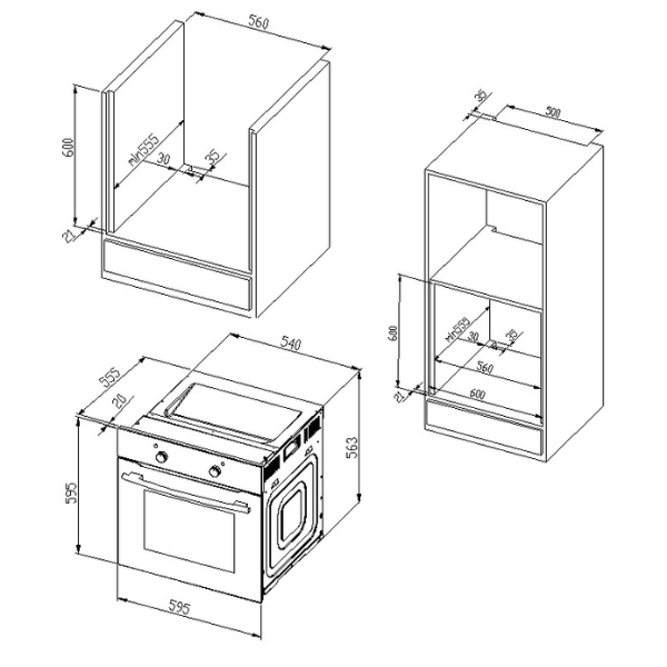 Kitchenette Ragnar 300cm avec lave-vaisselle, four et réfrigérateur - blanc brillant - Image 9