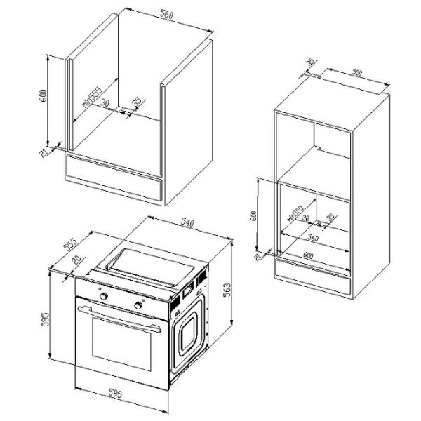 Kitchenette Ragnar 310cm avec lave-vaisselle, four et réfrigérateur - anthracite brillant - Image 4