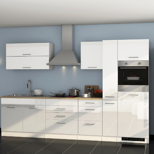 Kitchenette Ragnar 320cm avec four - blanc brillant