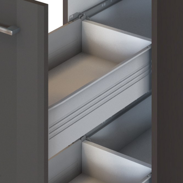 Kitchenette Ragnar 330cm avec espace pour lave-vaisselle, réfrigérateur et four - anthracite brillant - Image 8