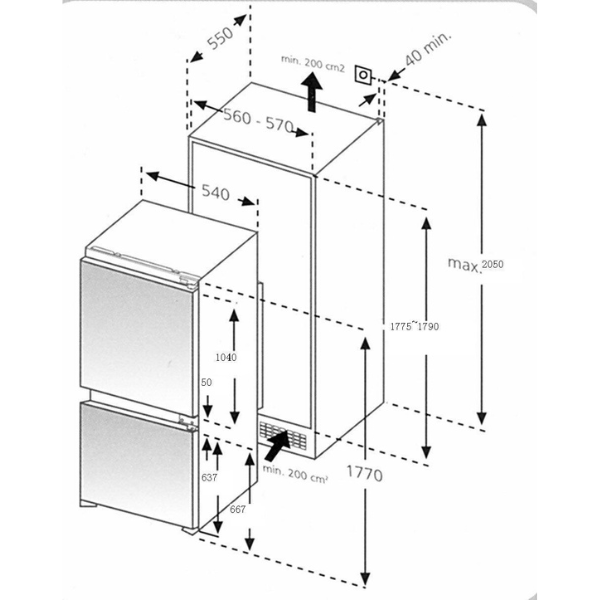 Kitchenette Ragnar 390cm avec espace pour réfrigérateur-congélateur, lave-vaisselle et four - blanc brillant - Image 7