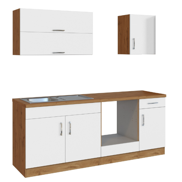 Kitchenette Sorrella 210cm avec espace pour four - blanc/chêne - Image 12