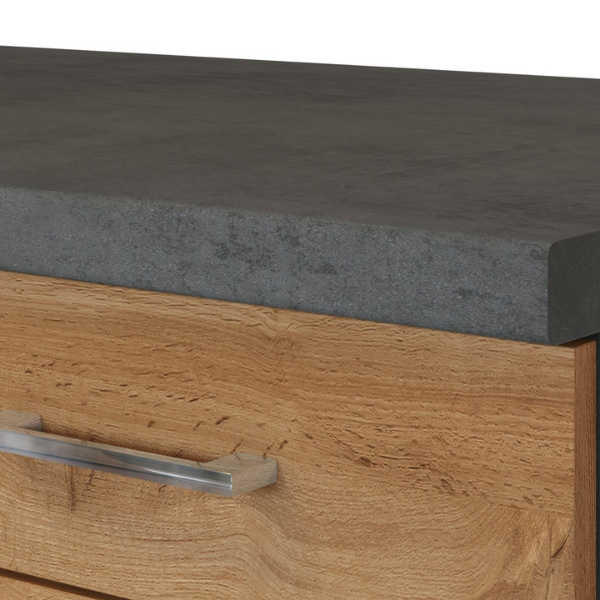 Kitchenette Sorrella 210cm avec espace pour lave-vaisselle et four - chêne/graphite - Image 6