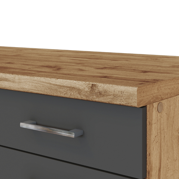 Kitchenette Sorrella 210cm avec lave-vaisselle et four - anthracite/chêne - Image 6