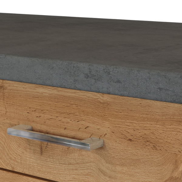 Kitchenette Sorrella 210cm avec lave-vaisselle et four - chêne/graphite - Image 6