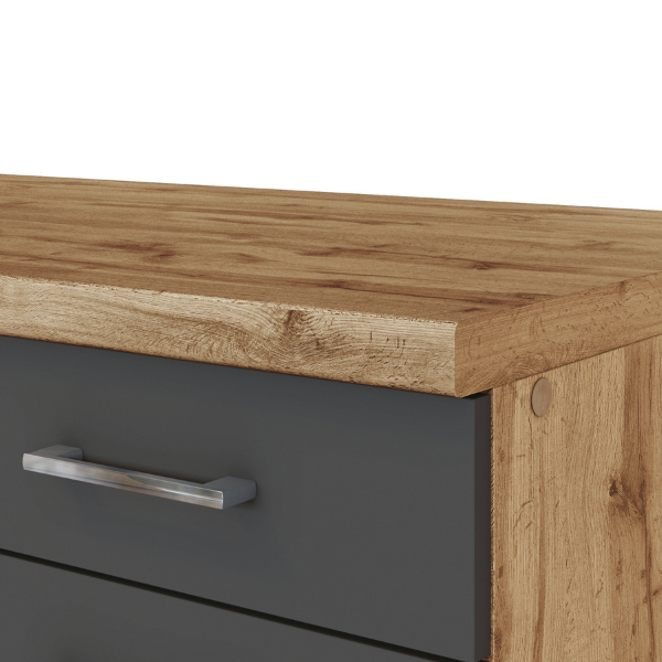 Kitchenette Sorrella 270cm avec espace pour four et réfrigérateur - anthracite/chêne - Image 5