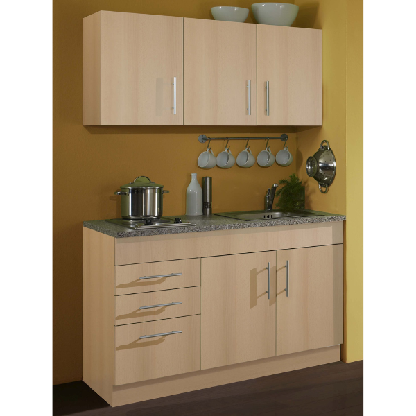 Kitchenette Toto 120cm avec plaque de cuisson - hêtre/marbre - Image 2