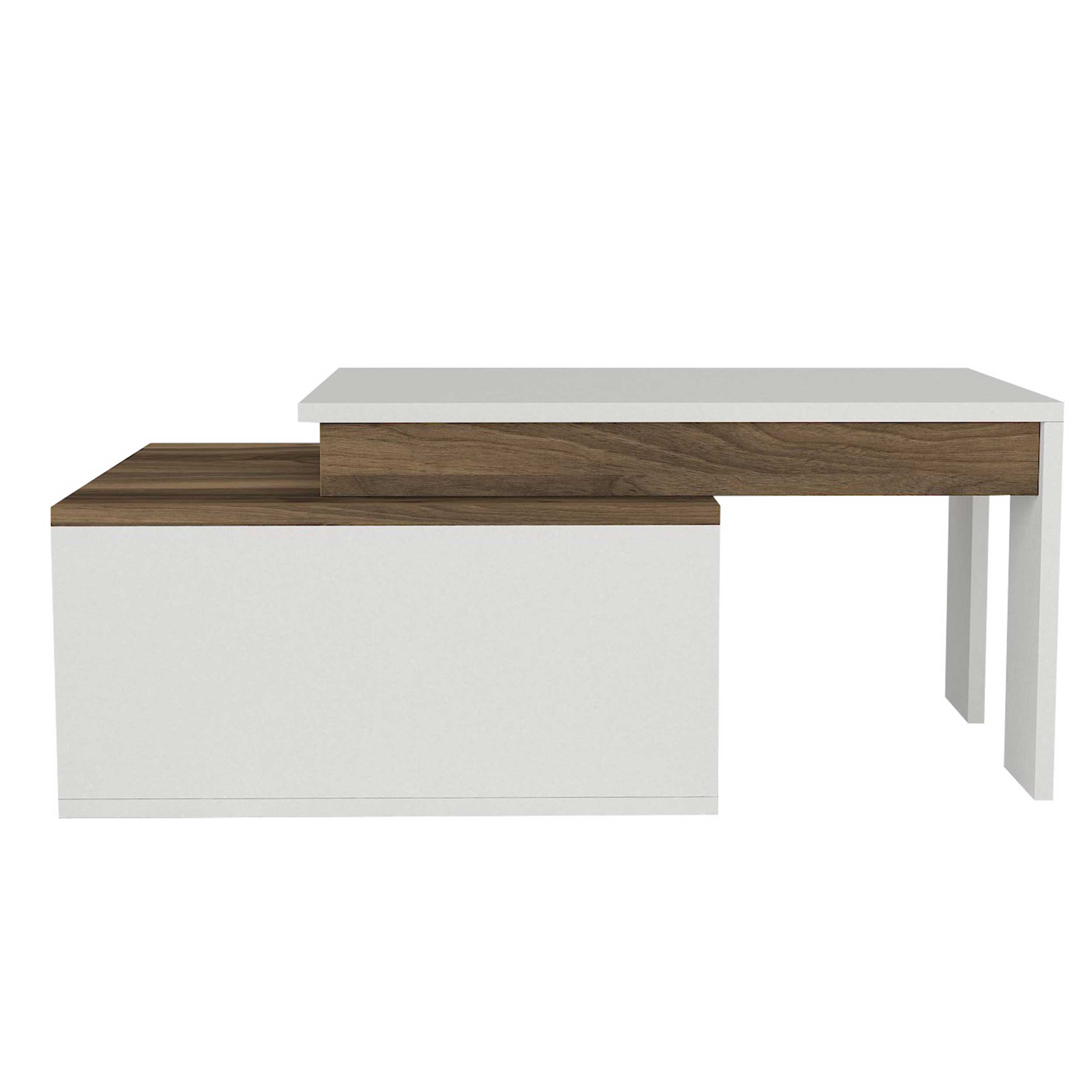 Kolarado Table basse | 100 % MÉLAMINE | Blanc, Noyer - Image 7