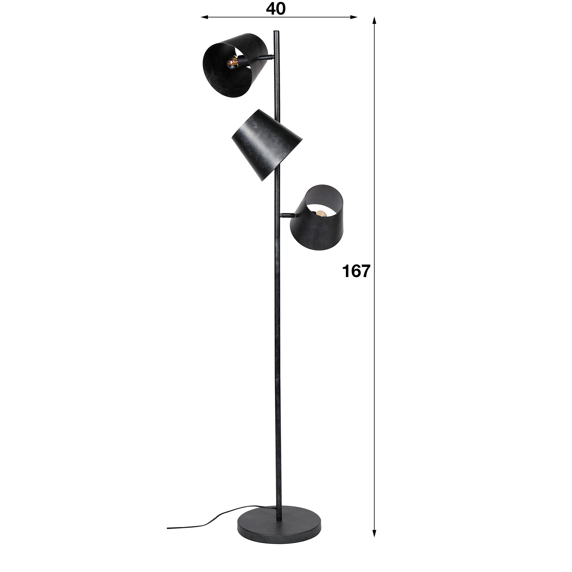 Lampadaire Artus 3x Ø18 - anthracite - Image 2