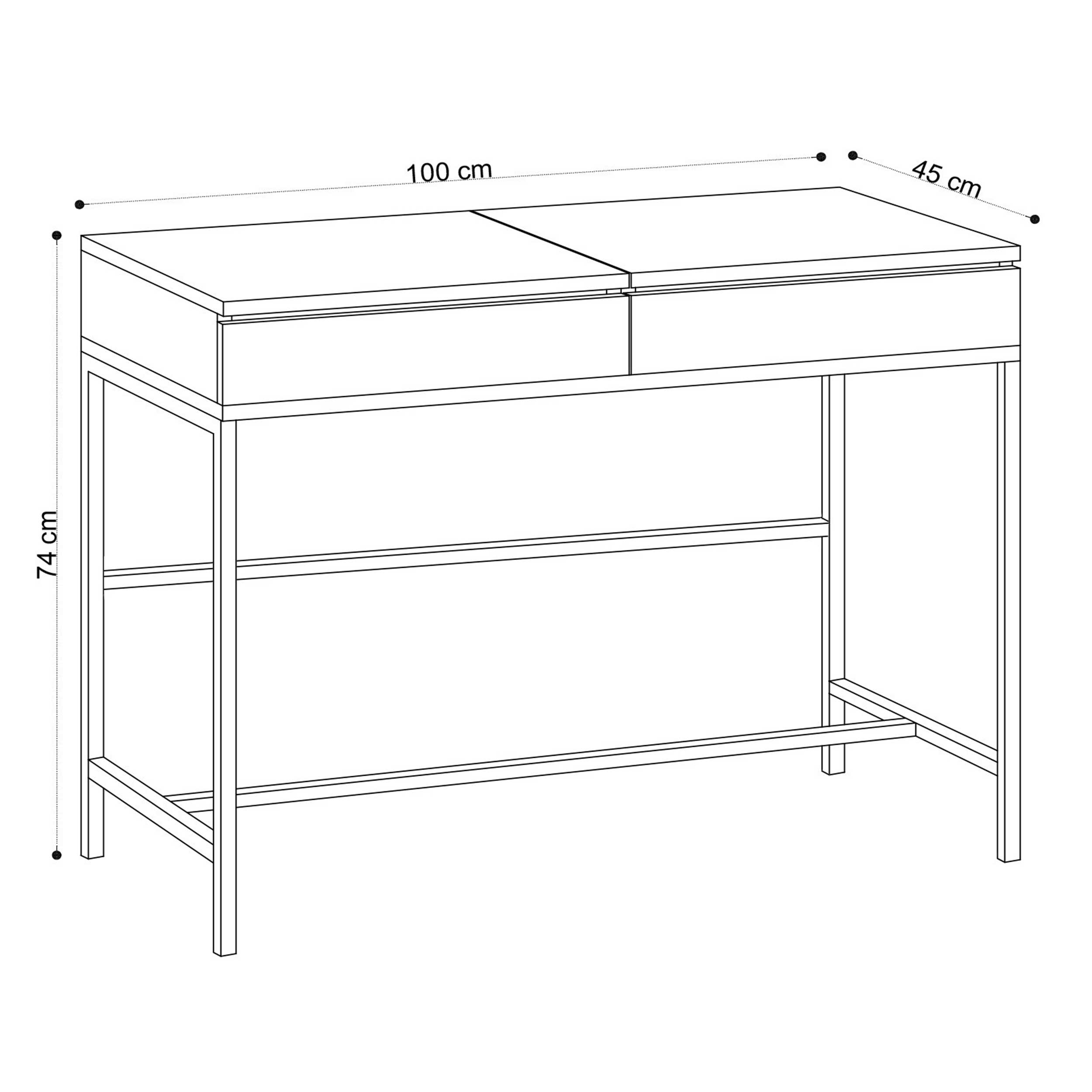 Linda Coiffeuse | 100 % MÉLAMINE | Chêne, Noir - Image 2