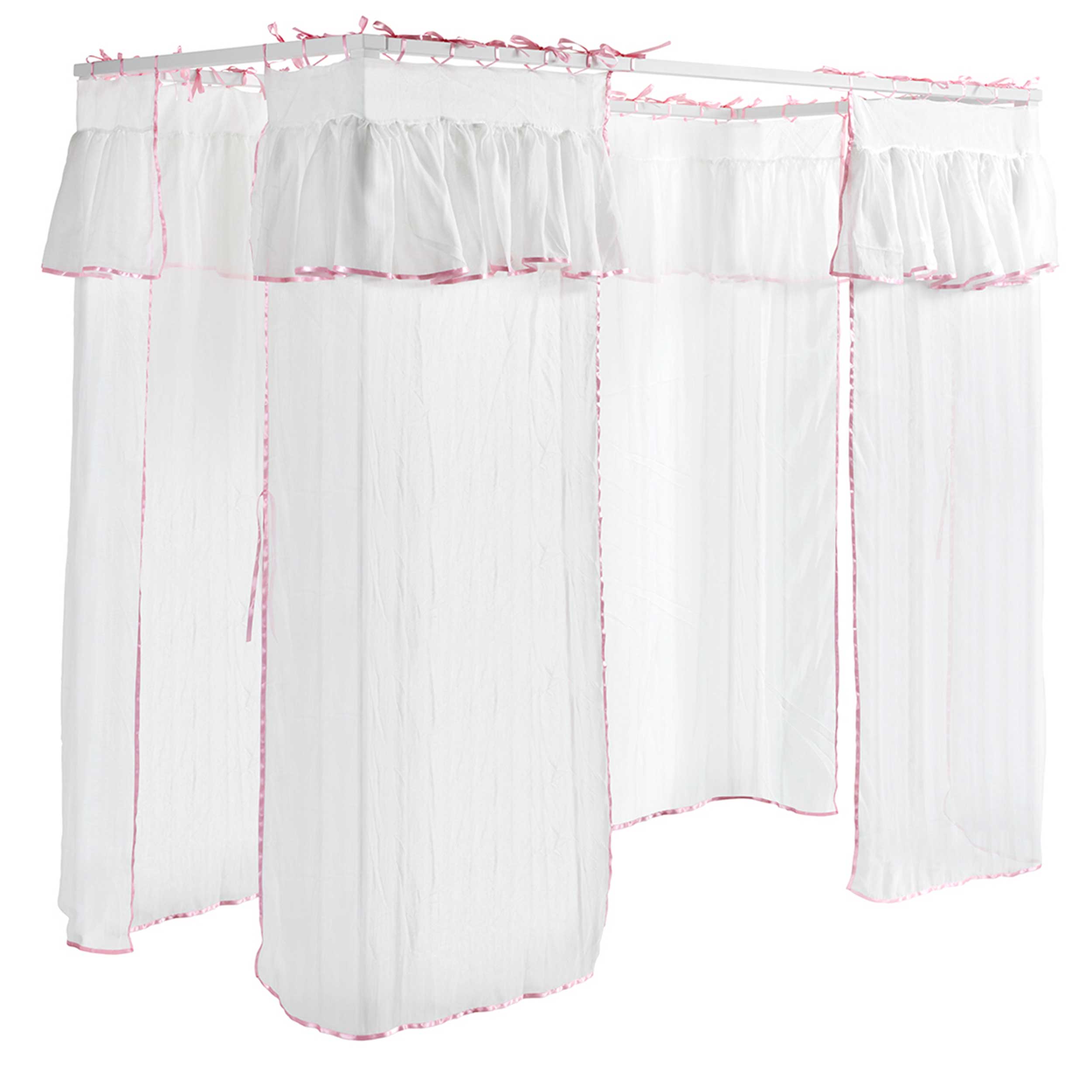 Lit à baldaquin Amori 90x200cm avec voile - blanc - Image 3