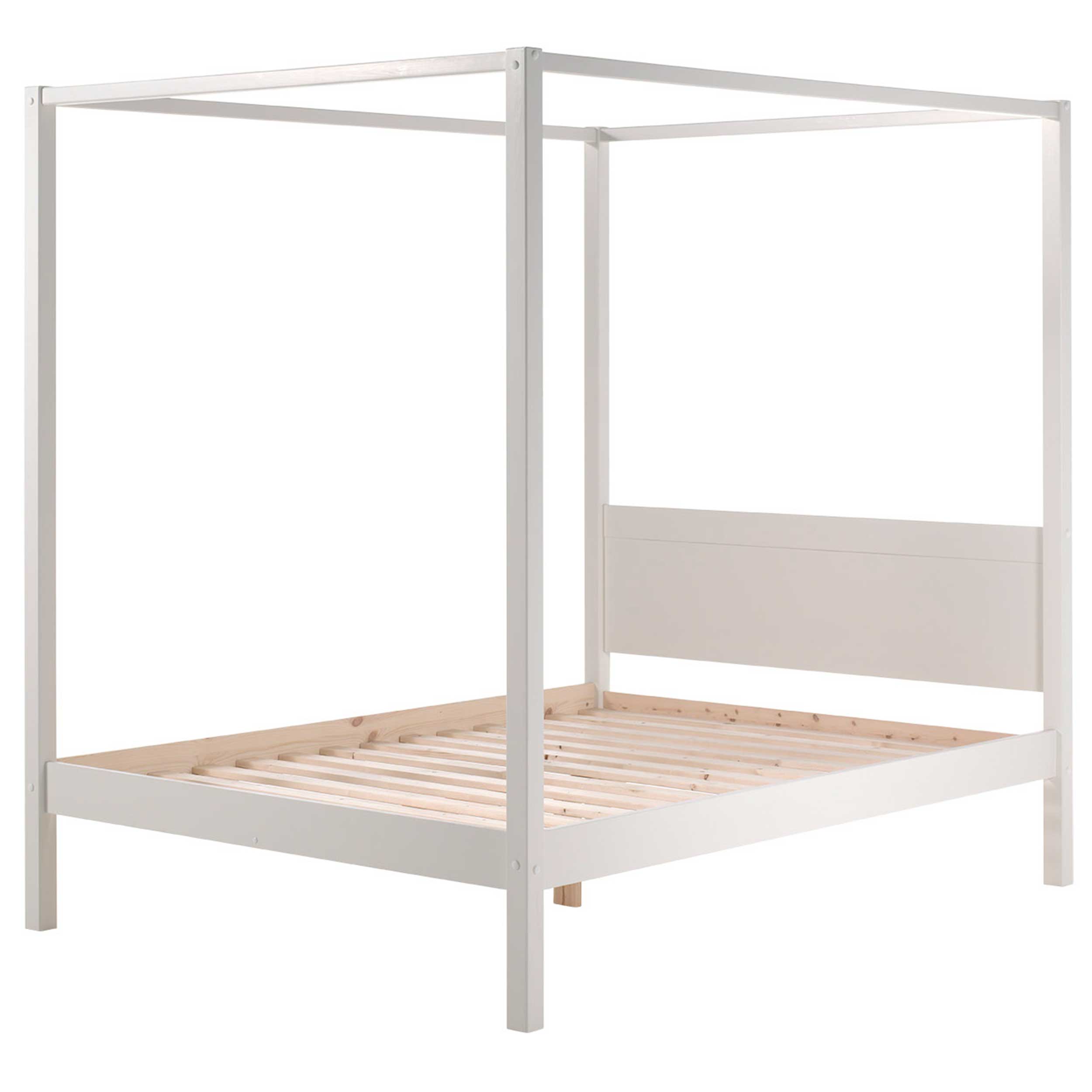 Lit à baldaquin Charlotte 140x200 - blanc - Image 3