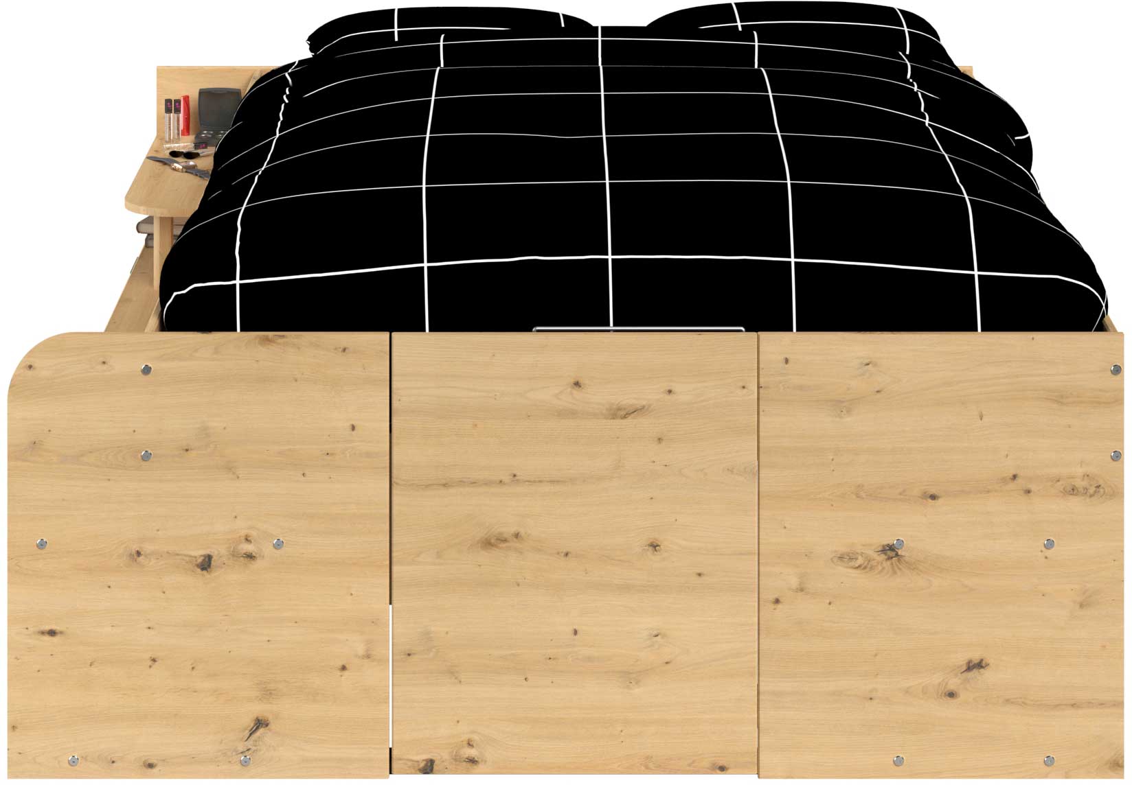 Lit avec espace de rangement Taravel 140x200 - chêne artisan - Image 5