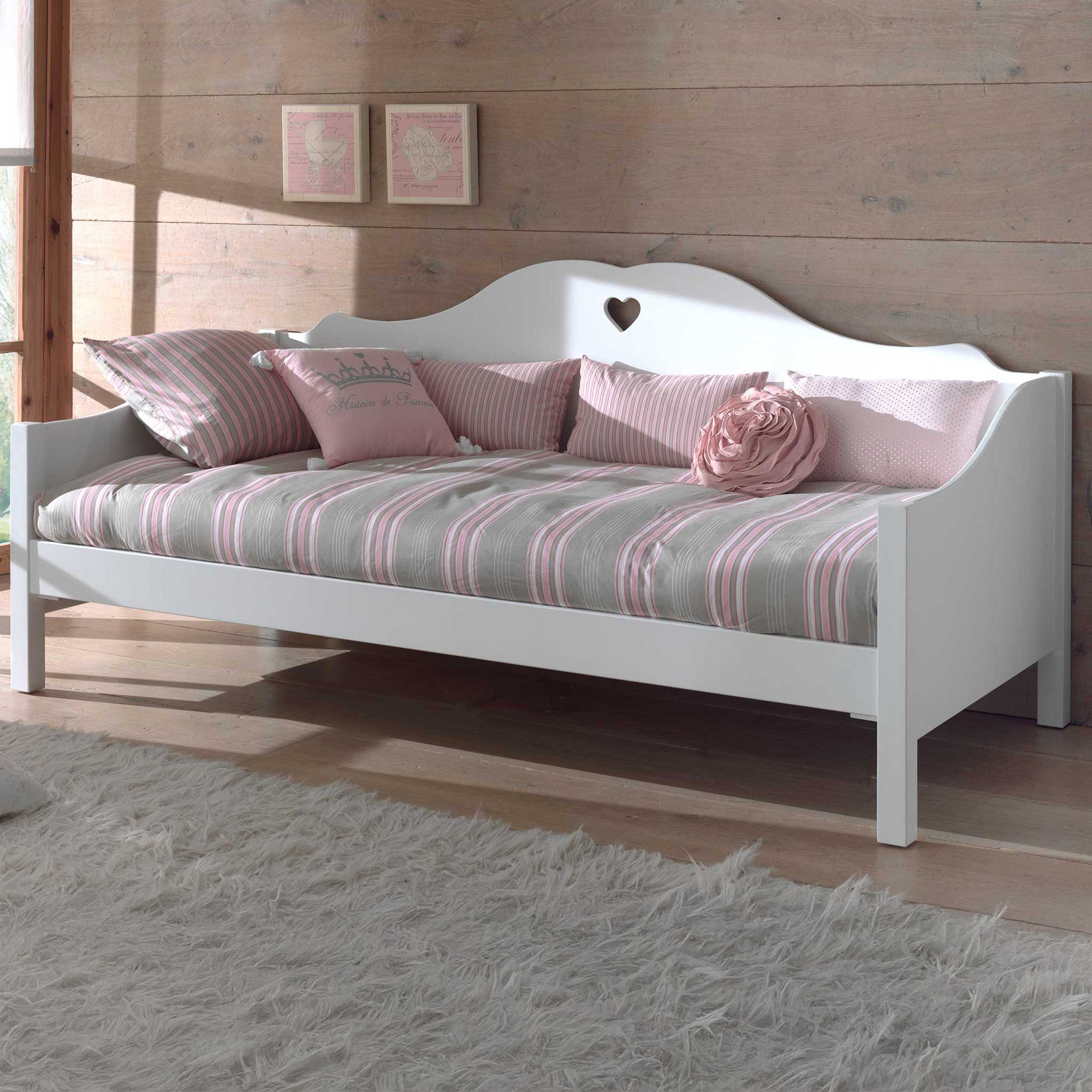 Lit banquette Amori 90x200cm fille - blanc
