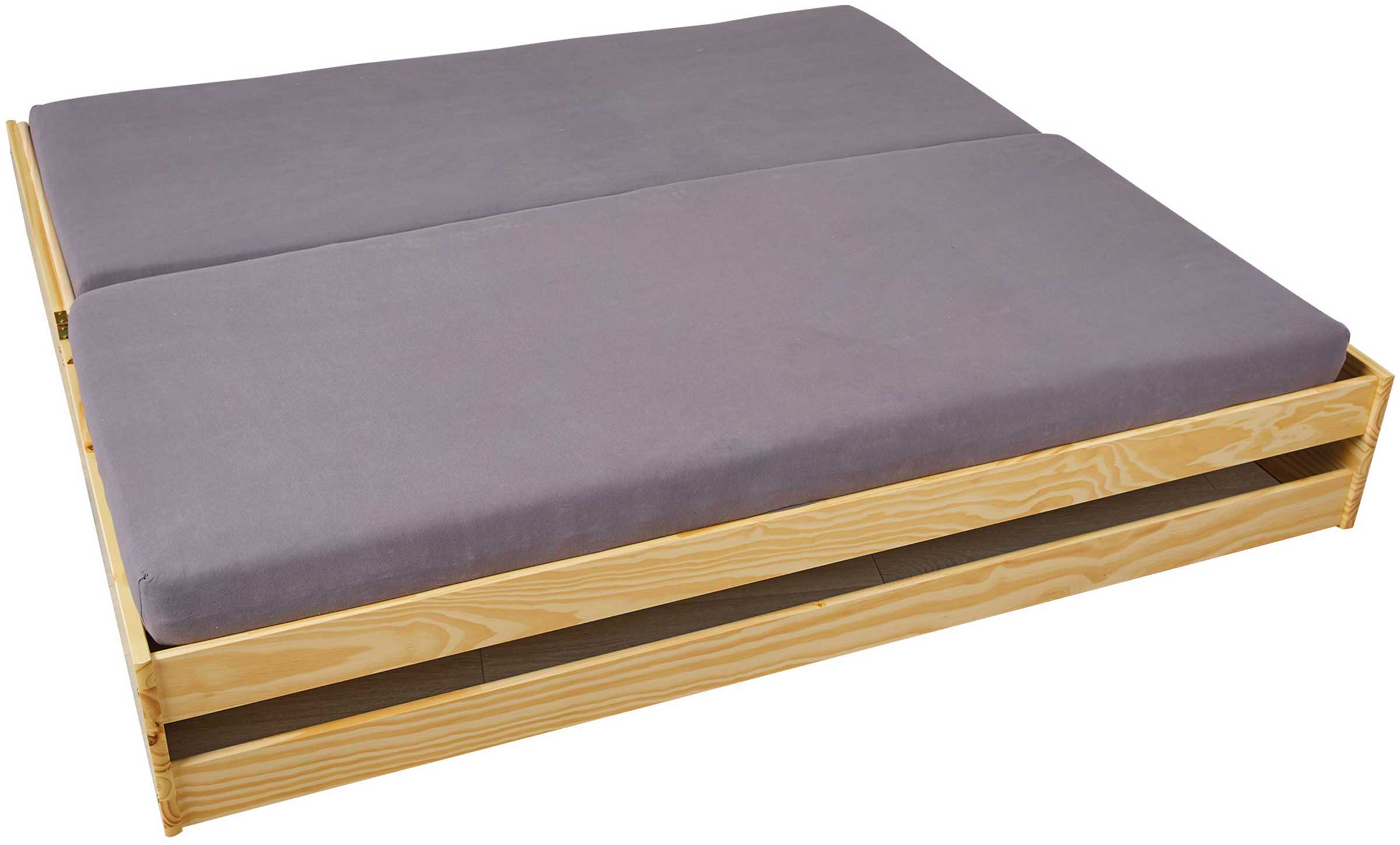 Lit banquette gigogne Lothar 90x200cm 3 couchages - bois de pin - Image 8