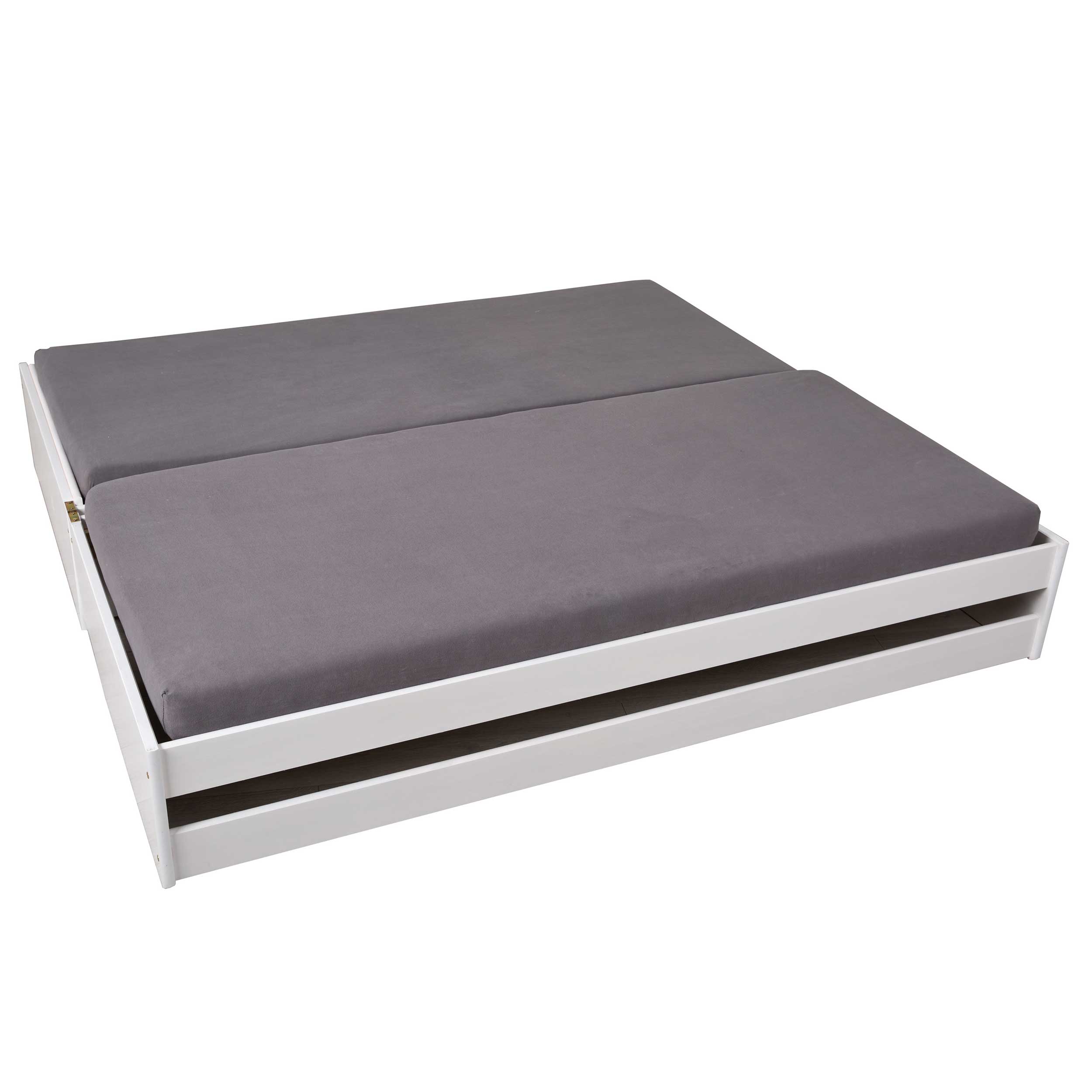 Lit banquette gigogne Lothar 90x200cm 3 couchages - white wash - Image 6