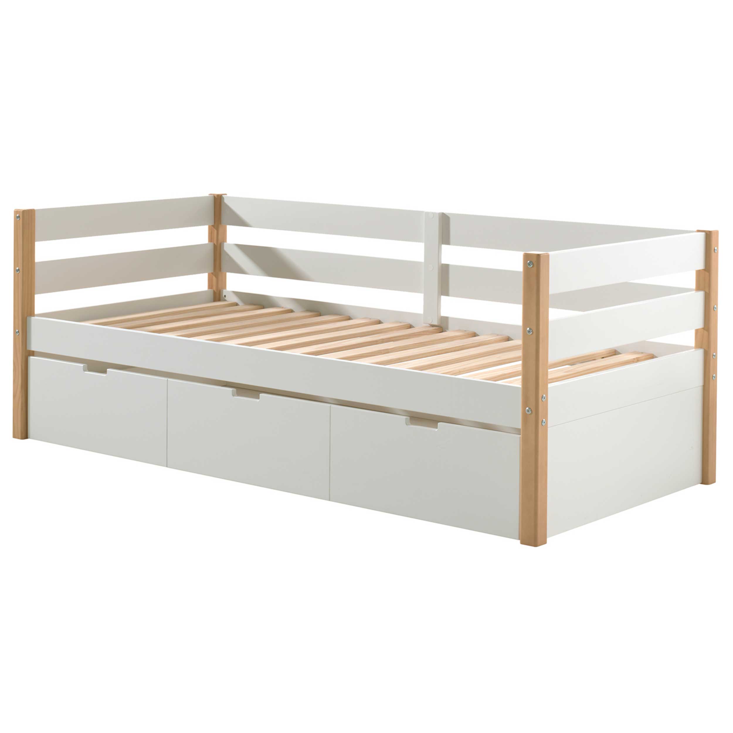 Lit banquette gigogne Maggie 90 x 200 bois pin - blanc - Image 11