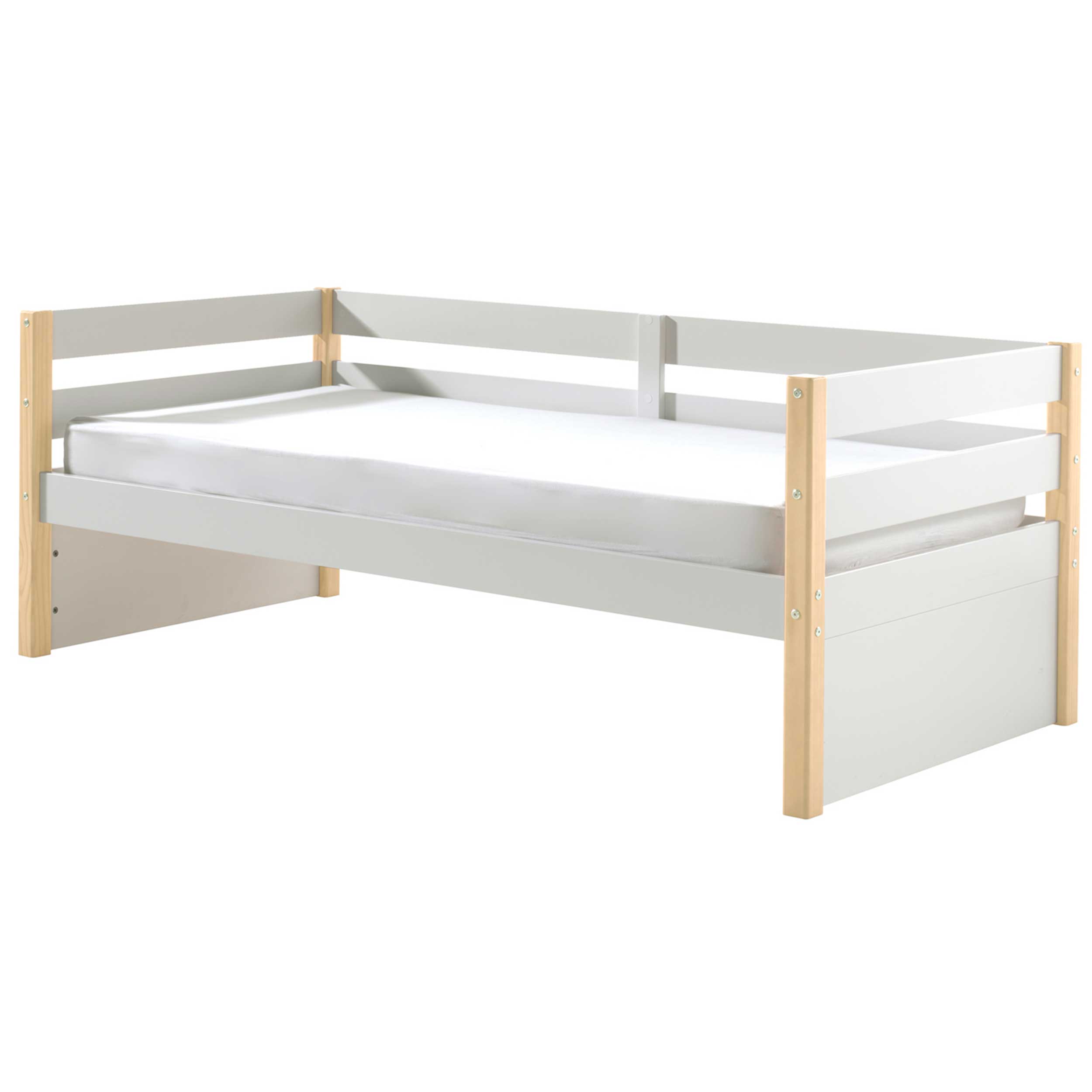 Lit banquette gigogne Maggie 90 x 200 bois pin - blanc - Image 7