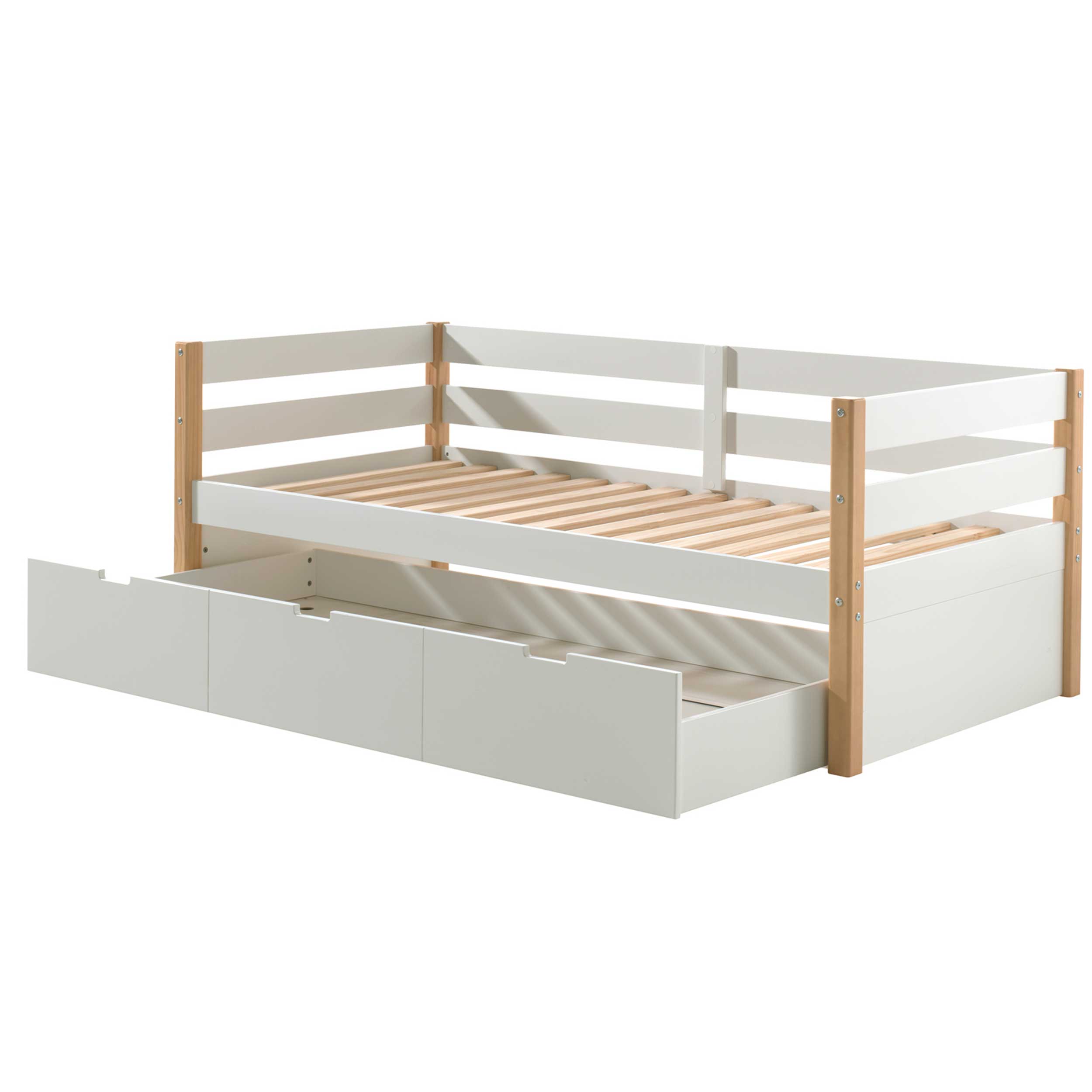 Lit banquette gigogne Maggie 90 x 200 bois pin - blanc - Image 8