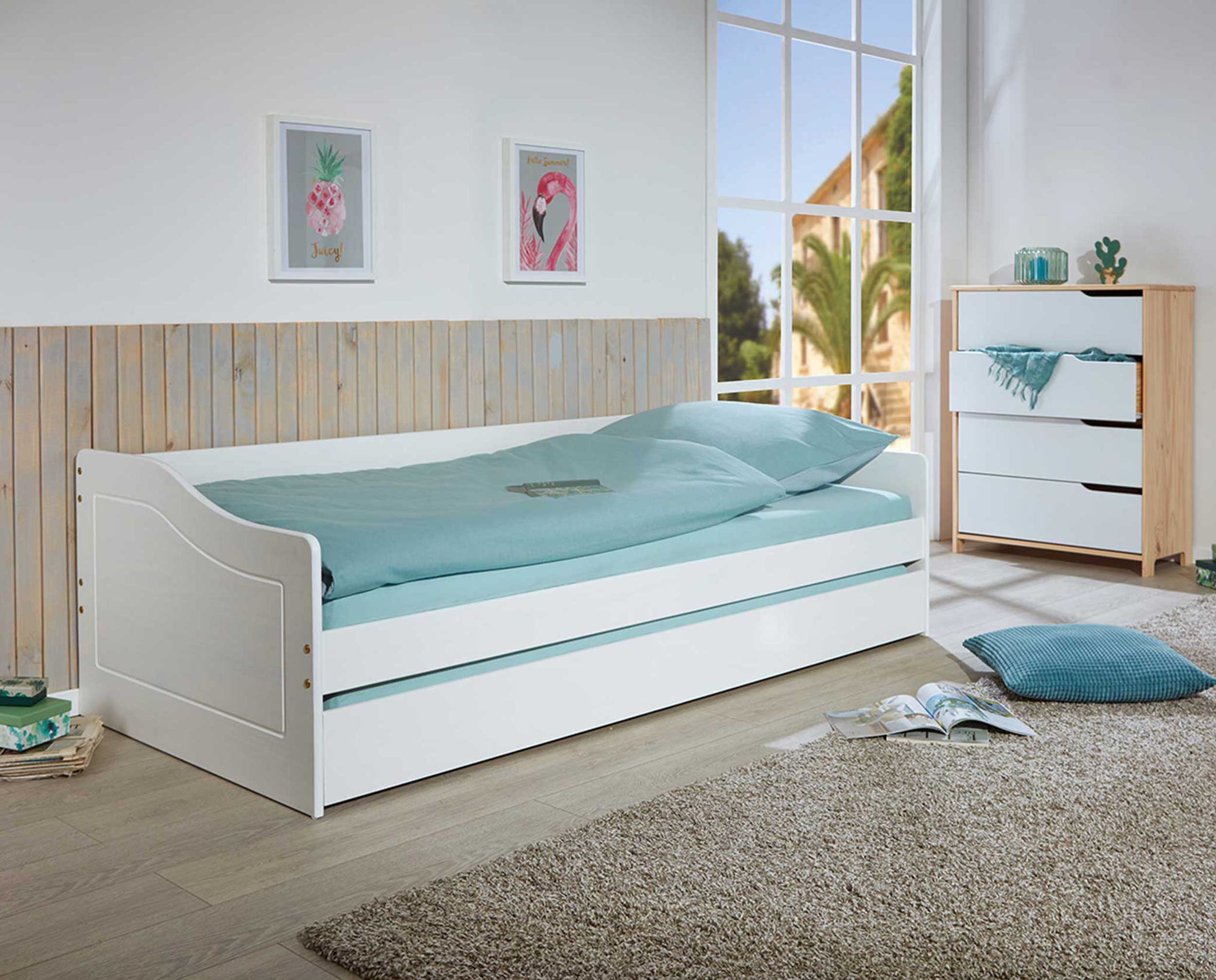 Lit banquette gigogne Malte - blanc - Image 10